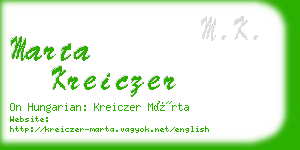 marta kreiczer business card